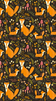 Fabric roller blind Foxes and plants