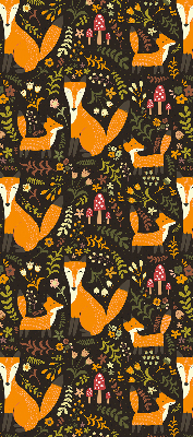 Fabric roller blind Foxes and plants