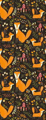 Fabric roller blind Foxes and plants