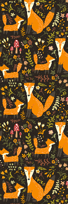 Fabric roller blind Foxes and plants