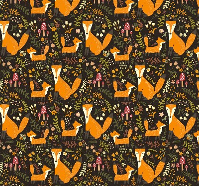 Fabric roller blind Foxes and plants