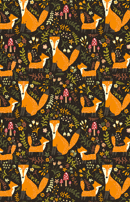 Fabric roller blind Foxes and plants
