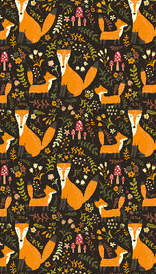 Fabric roller blind Foxes and plants
