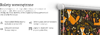 Fabric roller blind Foxes and plants