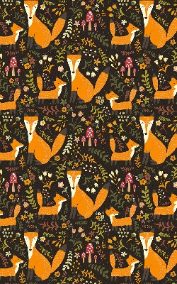 Fabric roller blind Foxes and plants