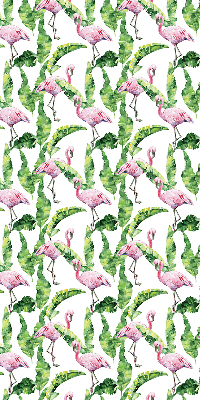 Roller blind for large window Flamingos by the leaves
