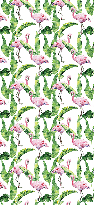 Roller blind for large window Flamingos by the leaves