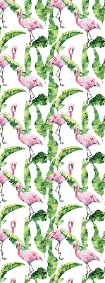 Roller blind for large window Flamingos by the leaves