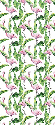 Roller blind for large window Flamingos by the leaves