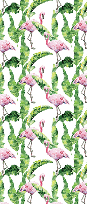 Roller blind for large window Flamingos by the leaves