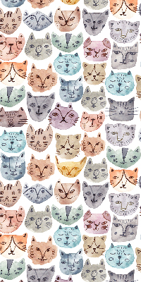Fabric roller blind Colorful cat faces