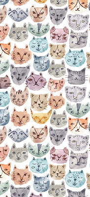 Fabric roller blind Colorful cat faces