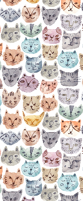 Fabric roller blind Colorful cat faces