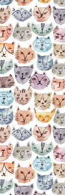 Fabric roller blind Colorful cat faces