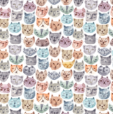 Fabric roller blind Colorful cat faces