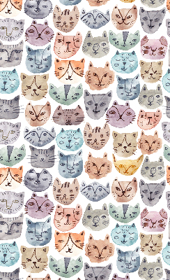 Fabric roller blind Colorful cat faces