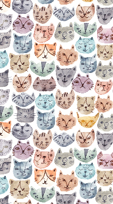 Fabric roller blind Colorful cat faces