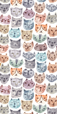 Fabric roller blind Colorful cat faces