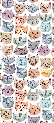 Fabric roller blind Colorful cat faces