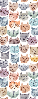 Fabric roller blind Colorful cat faces
