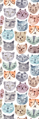 Fabric roller blind Colorful cat faces