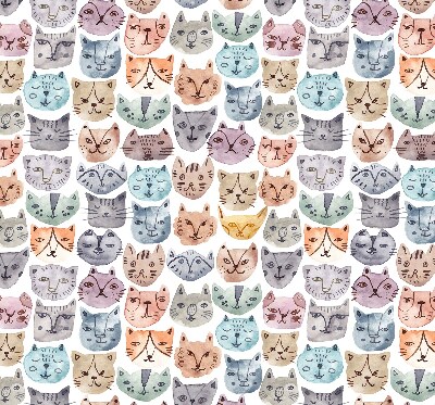 Fabric roller blind Colorful cat faces
