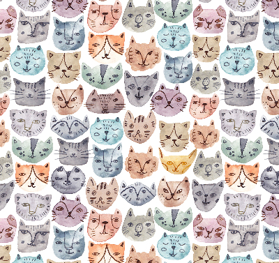 Fabric roller blind Colorful cat faces