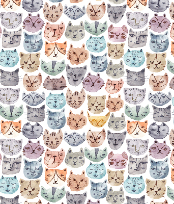 Fabric roller blind Colorful cat faces