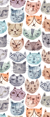 Fabric roller blind Colorful cat faces