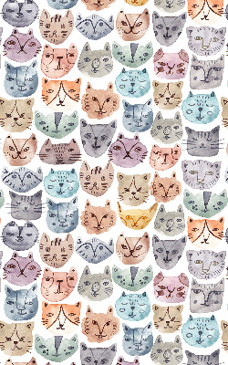 Fabric roller blind Colorful cat faces