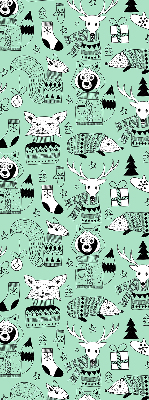 Roller blind for large window Winter animals