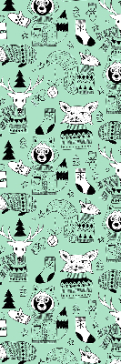 Roller blind for large window Winter animals