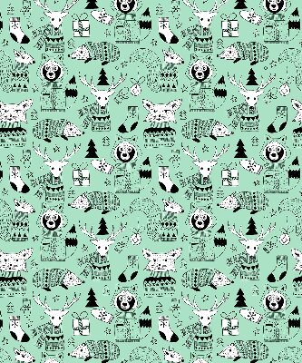 Roller blind for large window Winter animals
