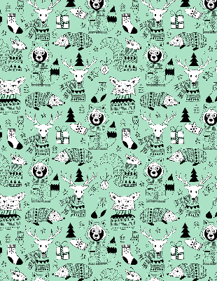 Roller blind for large window Winter animals