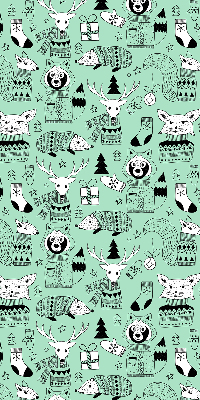 Roller blind for large window Winter animals