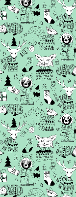 Roller blind for large window Winter animals