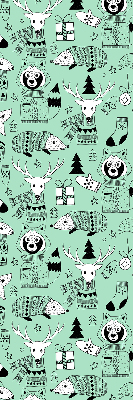 Roller blind for large window Winter animals