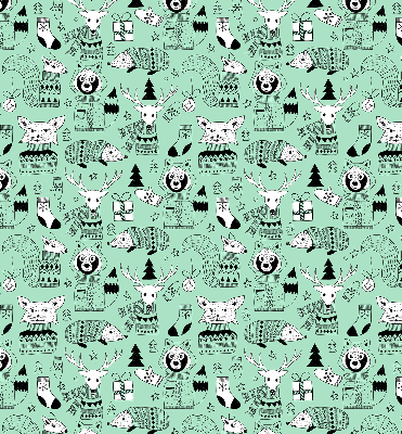 Roller blind for large window Winter animals