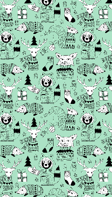 Roller blind for large window Winter animals