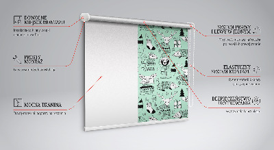 Roller blind for large window Winter animals