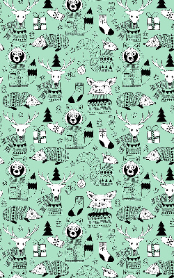 Roller blind for large window Winter animals