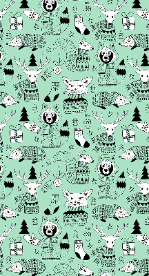 Roller blind for large window Winter animals