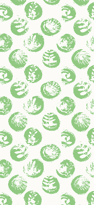 Fabric roller blind Plants reflected on green circles