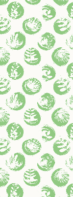 Fabric roller blind Plants reflected on green circles