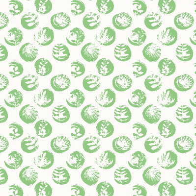 Fabric roller blind Plants reflected on green circles