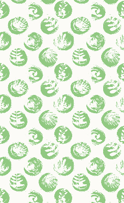 Fabric roller blind Plants reflected on green circles