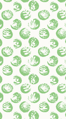 Fabric roller blind Plants reflected on green circles