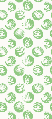 Fabric roller blind Plants reflected on green circles