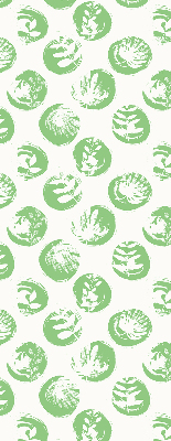 Fabric roller blind Plants reflected on green circles