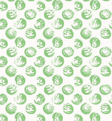 Fabric roller blind Plants reflected on green circles
